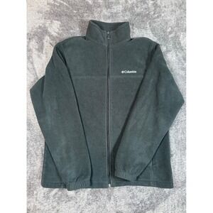 Columbia Fleece Jacket Full Zip Mens Size Large Black Outdoor Hiking